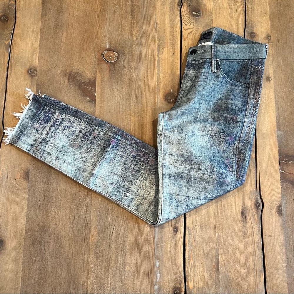 RARE Unique Mother Denim Raw Hem Low Rise Skinny Jeans
